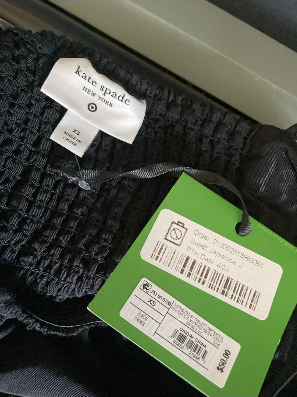 kate spade Black Tiered Midi Dress with Spaghetti Straps